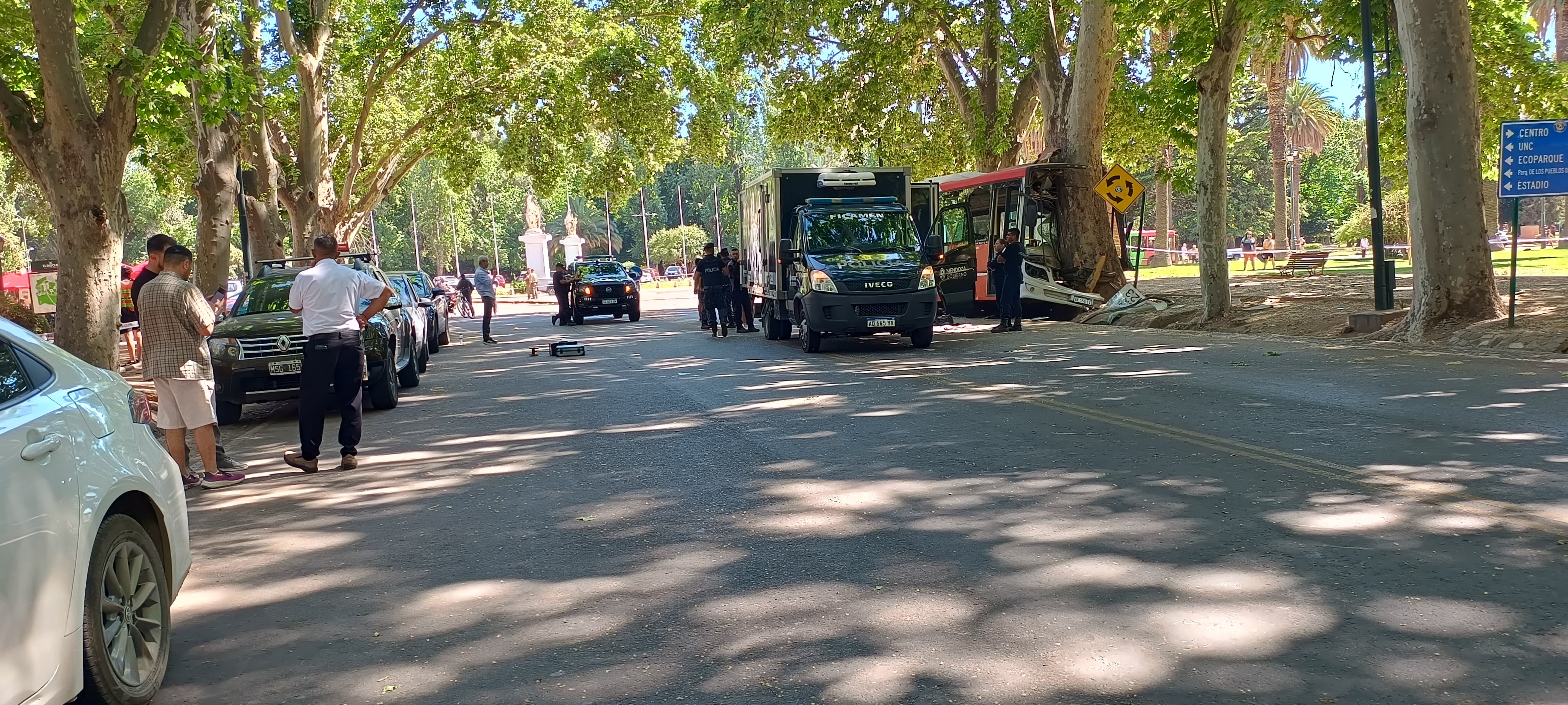 Tragedia en el Parque General San Martín: un micro se quedó sin frenos y el chofer murió 