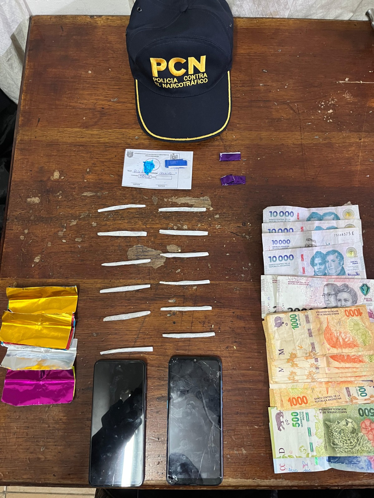 Droga incautada en Guaymallén y Godoy Cruz