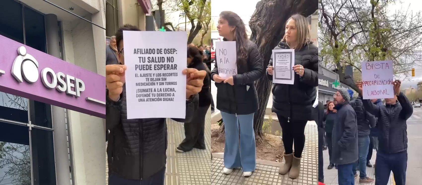 Marcha de trabajadores de OSEP en Mendoza