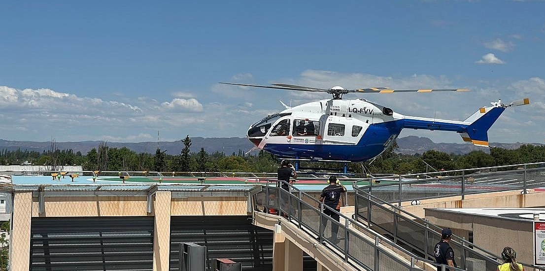 URGENTE: menor internado por quemaduras en San Rafael es trasladado a Mendoza en helicóptero