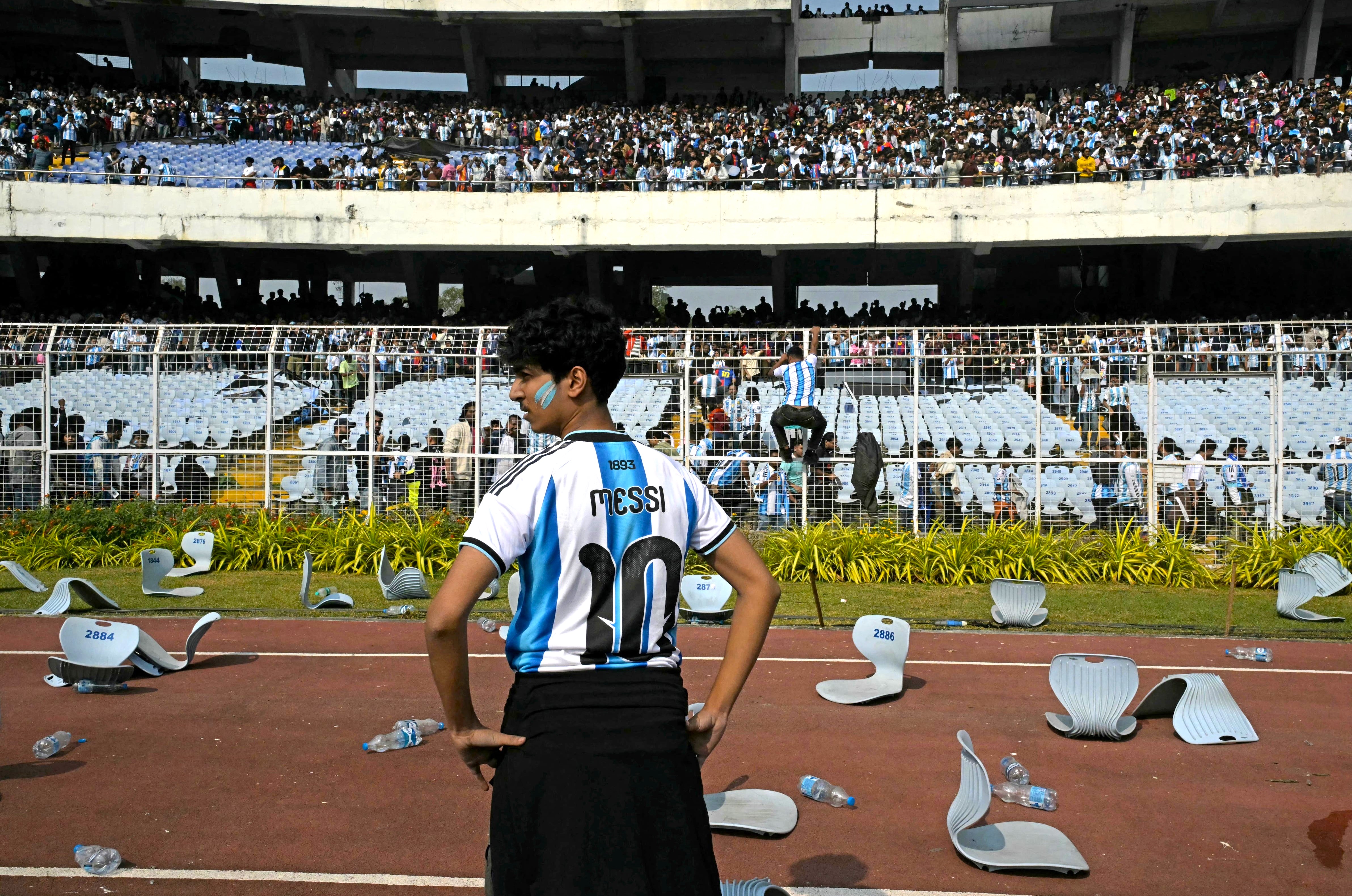 Caos y disturbios en el inicio del tour de Lionel Messi por la India