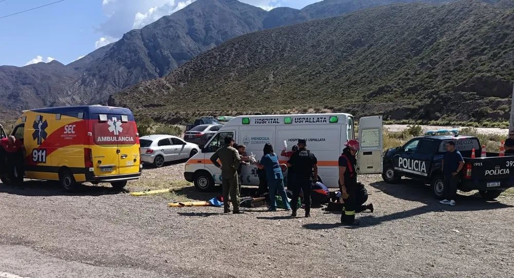 Grave accidente en ruta 7: Vuelco en alta montaña dejó un herido  