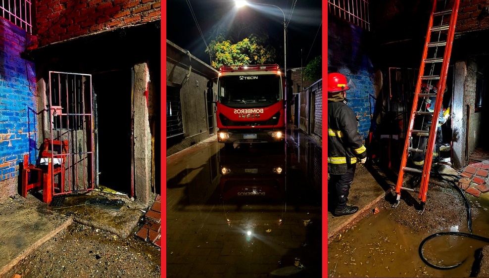 Voraz incendio arrasó una casa y dejó a un menor con graves quemaduras en Ciudad de Mendoza